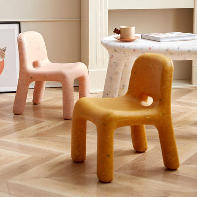 Chaise pour enfants en plastique carré créatif contemporain avec dossier pour salon 