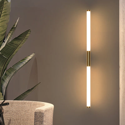 Moderne minimalistische lange Zylinder Rechteck Basis Eisen PC LED Wandleuchte Lampe für Schlafzimmer 