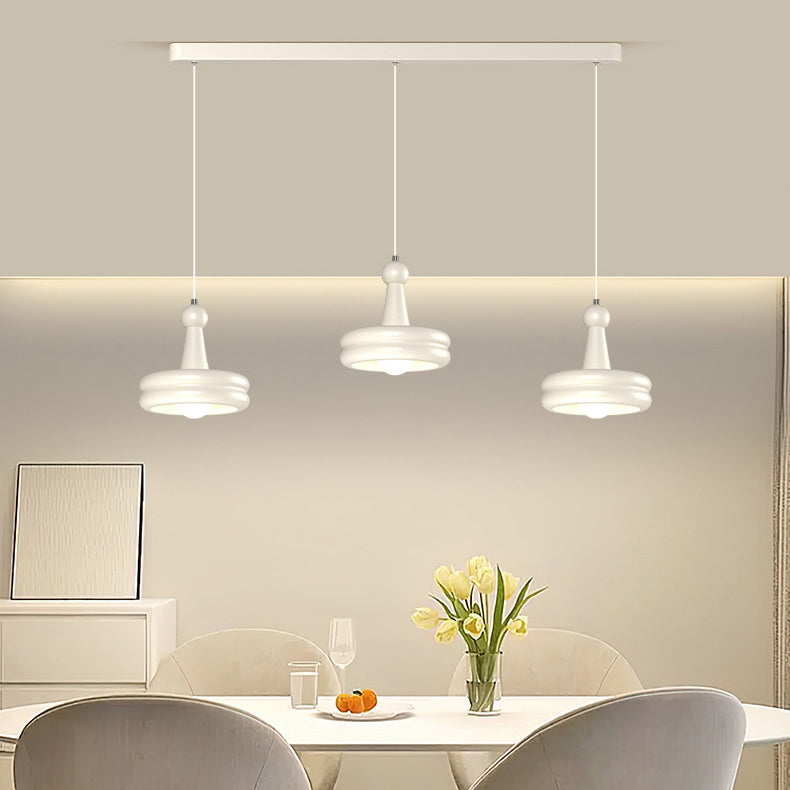 Zeitgenössischer nordischer Kirschglas-Eisen-3-Licht-Insel-Kronleuchter für Wohnzimmer 