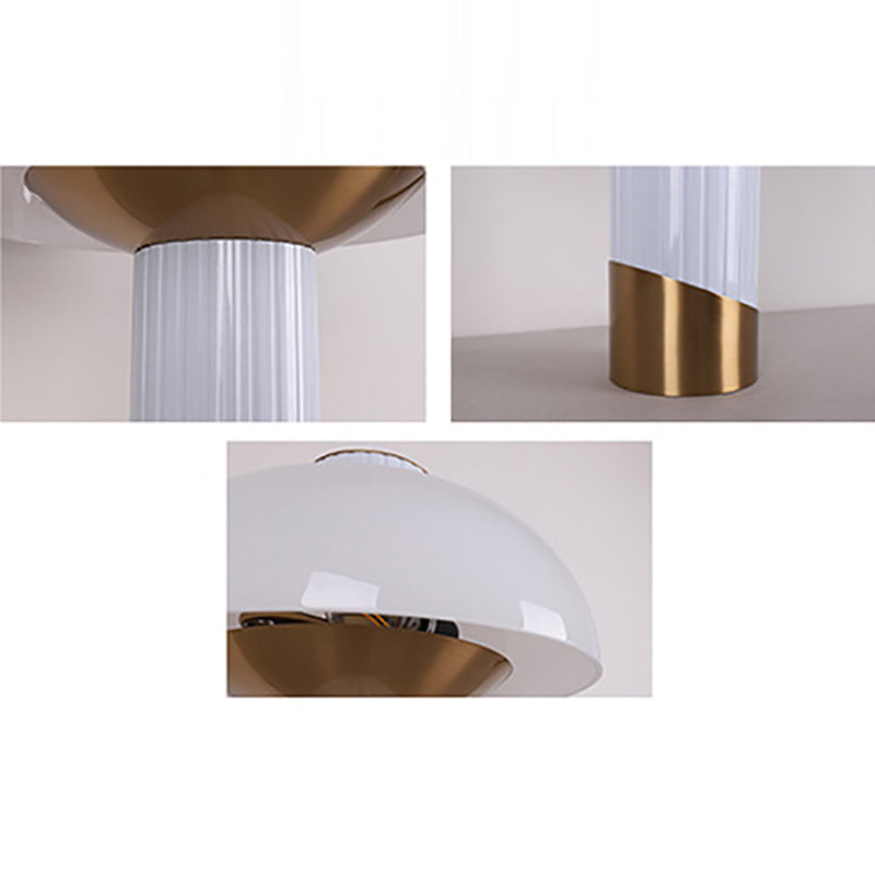 Lampe de table moderne minimaliste cylindrique en métal et verre à 2 lumières pour chambre 