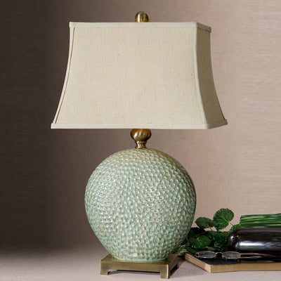 Nordic Creative Light Luxury Ceramic Square Round 1-Light Table Lamp