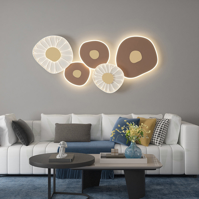 Moderne Luxus Lotus Blatt Design Eisen Acryl LED Wand Leuchte Lampe Für Wohnzimmer 