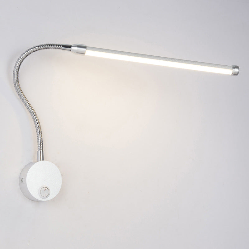 مصباح شمعدان حائط LED بشريط من الألومنيوم بتصميم بسيط وحديث للجانب السرير 