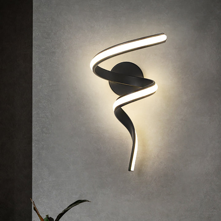 Zeitgenössische kreative Spirale Eisen Aluminium Silikon LED Wandleuchte Lampe für Wohnzimmer 