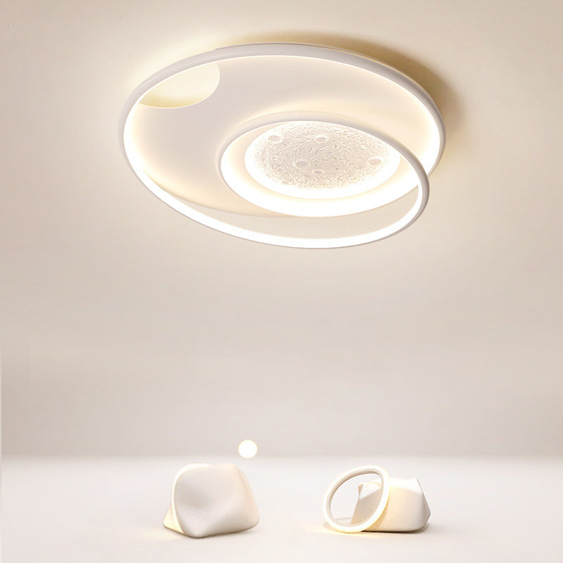 Plafonnier LED en aluminium, résine et silicone, rond minimaliste moderne, pour chambre à coucher 