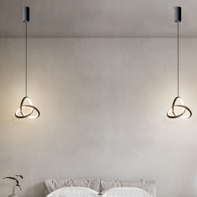 Moderne Nordic Aluminium Eisen Silica Geometrische Verflochten Ring LED Pendelleuchte Für 