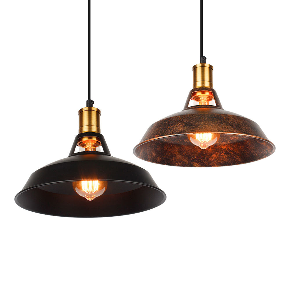Suspension Luminaire en Métal Fer Rond Vintage Traditionnel à 1 Lumière pour Chambre 