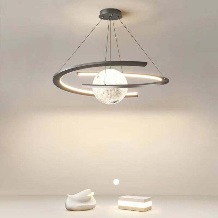 Lámpara de Araña LED de Planeta de Hierro Forjado Minimalista Nórdico para Niños 