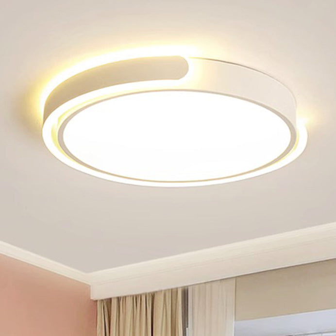 Plafonnier LED rond minimaliste moderne en aluminium et acrylique pour chambre 