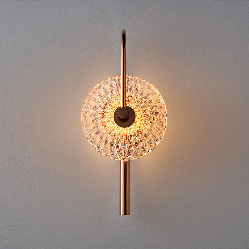 Applique murale LED en acier inoxydable ronde minimaliste moderne pour chambre à coucher 