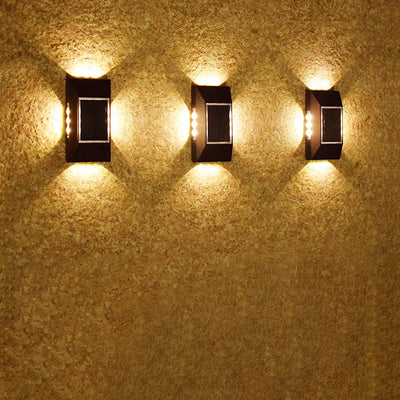 Lampe murale extérieure à LED en plastique ABS rectangulaire avec capteur solaire de modernité et simplicité pour jardin 