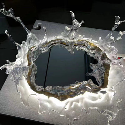 مصباح حائط LED بتصميم حديث من الفولاذ المقاوم للصدأ والأكريليك بشكل رذاذ الماء 