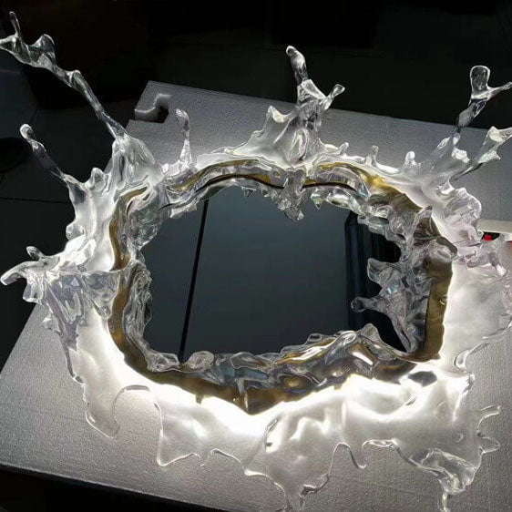 مصباح حائط LED بتصميم حديث من الفولاذ المقاوم للصدأ والأكريليك بشكل رذاذ الماء 