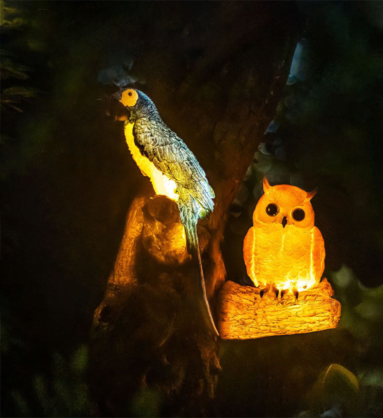 Contemporary Creative Solar Decorative Birds Resin Fiberglass Waterproof LED Outdoor Landscape Lights