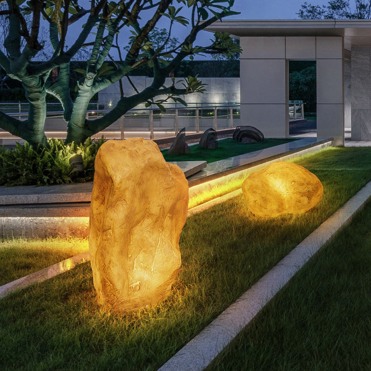 Zeitgenössische kreative Harz-Imitation Berg LED Rasen Landschaft Licht für Terrasse im Freien 