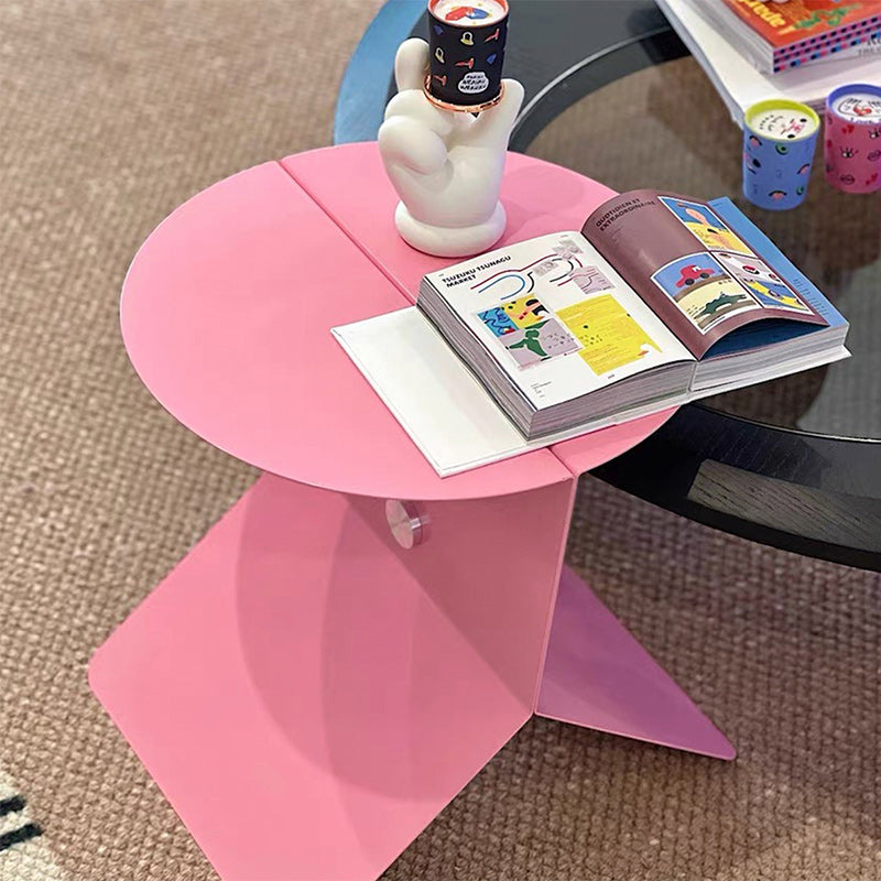 Zeitgenössischer kreativer runder quadratischer Metall-Beistelltisch 1-stufig für Wohnzimmer 