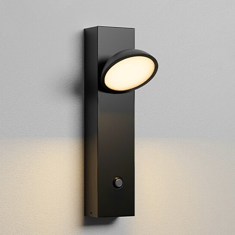 مصباح حائط LED بتصميم بسيط وحديث مصنوع من الألومنيوم والحديد والأكريليك بشكل مكعب دائري للجانب السرير 