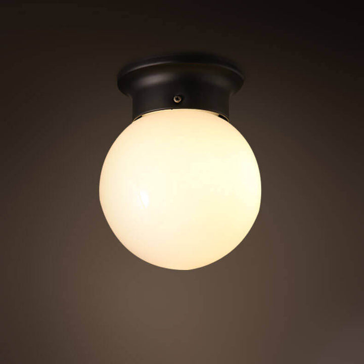Modern Minimalist Glass Sphere 1-Light Semi-Flush Mount Ceiling Light