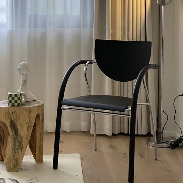 Contemporary Nordic Semicircular Curved Pole Wood Metal Chair For Living Room