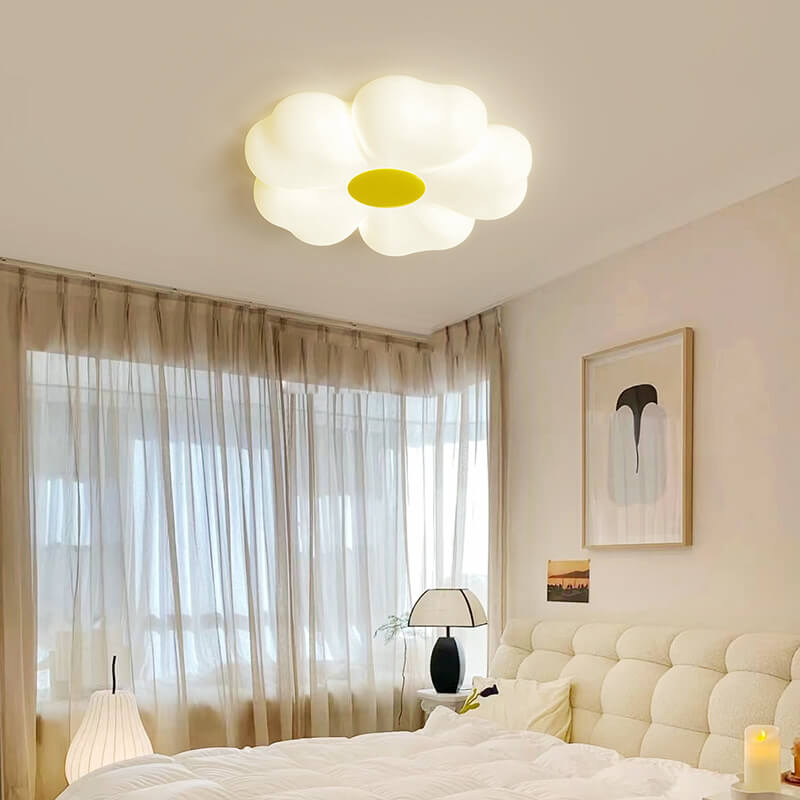 Nordic Minimalist Flower Shape PE Iron LED Flush Mount Ceiling Light