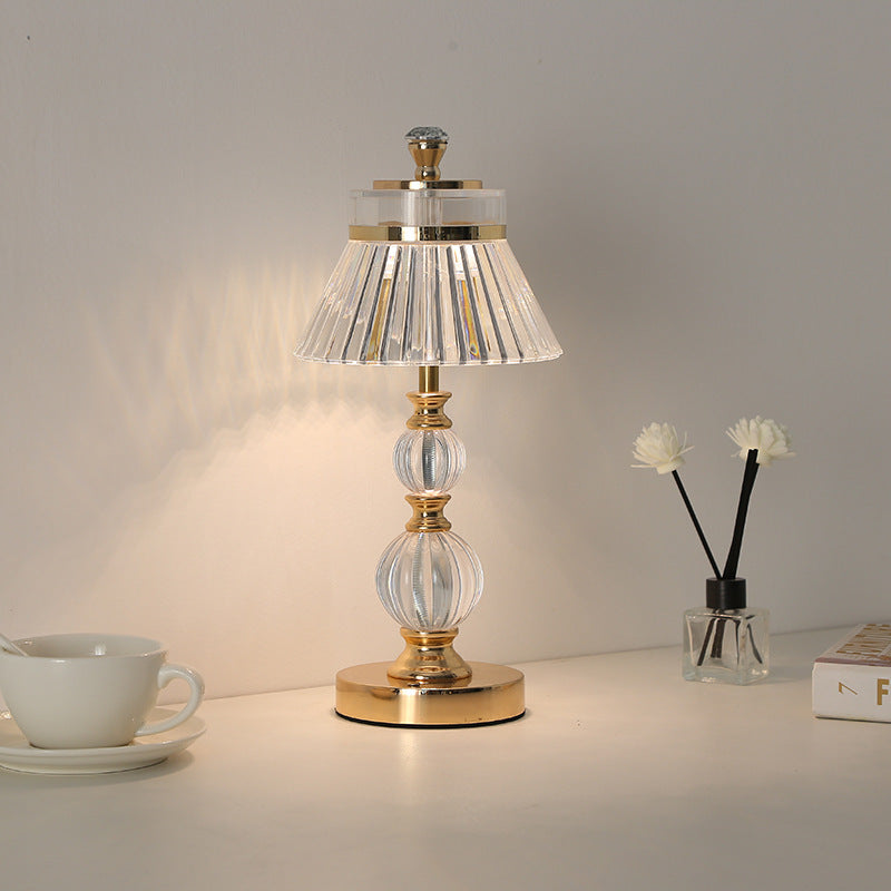 Modern Luxury Umbrella Gourd Hardware Acrylic LED Table Lamp For Bedroom
