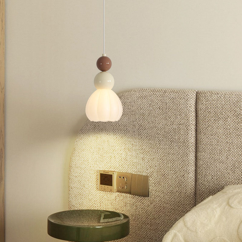 Moderne minimalistische mehrstufige Kugel Eisen PVC 1-Licht Pendelleuchte für Schlafzimmer 