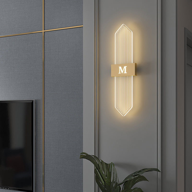 Applique murale LED moderne de luxe en fer acrylique elliptique pour salon 