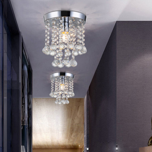 Hardware de lujo contemporáneo, deslumbrantes cuerdas de cristal, luz de techo empotrada de 1 luz para pasillo 