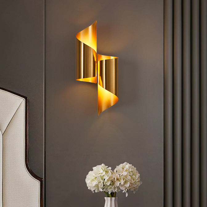 Lampe murale à double cylindre en fer moderne et luxueuse à 2 lumières pour salon 
