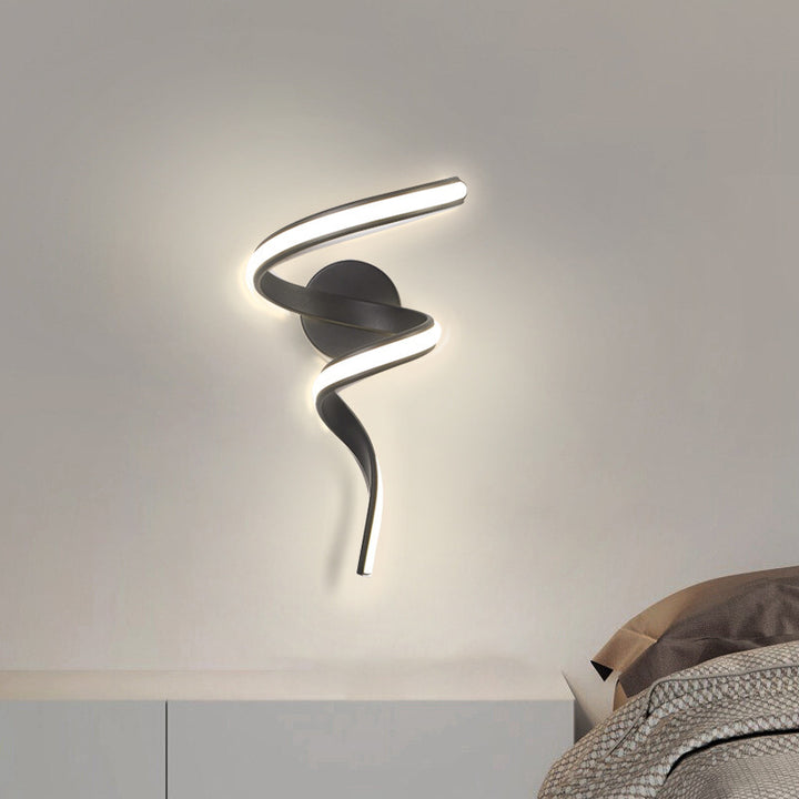 Zeitgenössische kreative Spirale Eisen Aluminium Silikon LED Wandleuchte Lampe für Wohnzimmer 