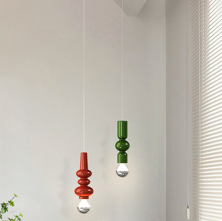 Lampe suspendue LED design potiron en fer crème scandinave contemporain pour chambre 