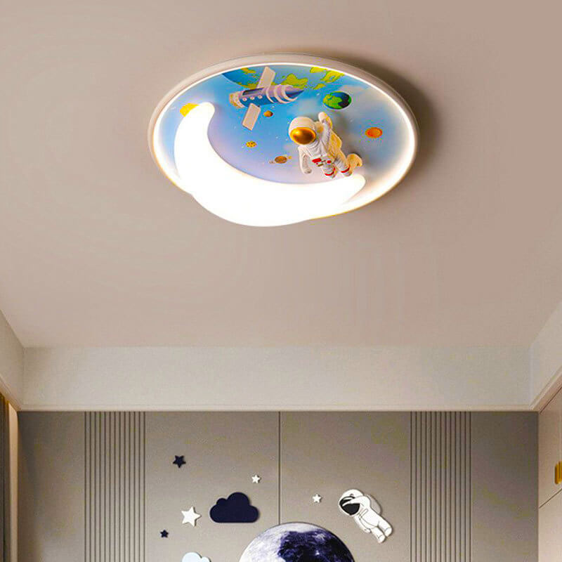 Nordischer minimalistischer Cartoon-Resin-Runder LED-Deckenleuchte 