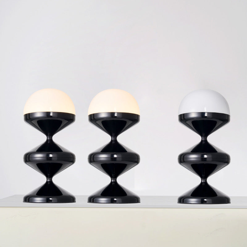 Lampe de table contemporaine en fer et verre à 1 lumière de style scandinave pour chambre à coucher 