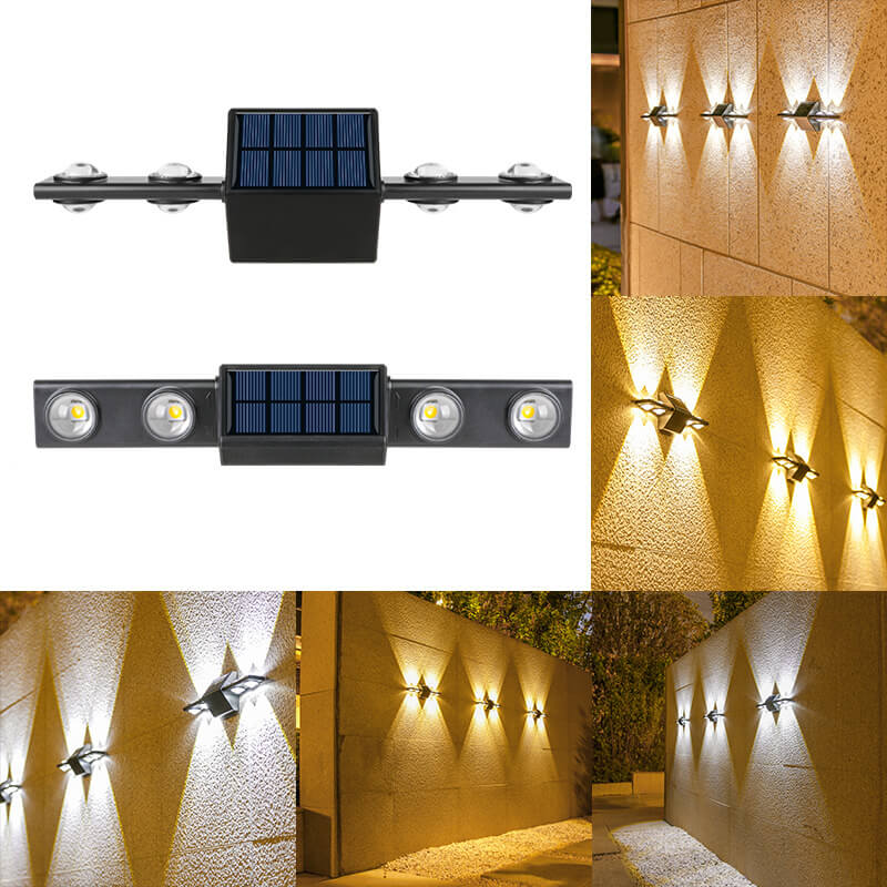 Applique Murale Solaire Moderne Minimaliste Long Triangle ABS PC LED Pour Jardin 