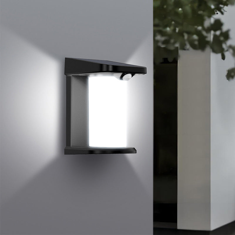 Applique Murale Extérieure LED Cylindre Solaire Étanche Minimaliste Moderne PC ABS Pour Jardin 