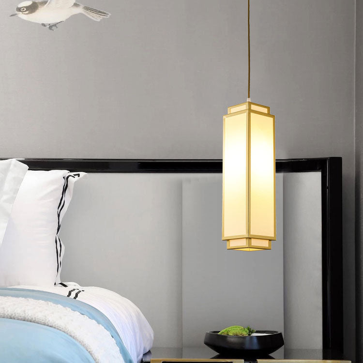 Traditionelle chinesische rechteckige Pendelleuchte aus Eisengewebe mit 1 Licht für Wohnzimmer 
