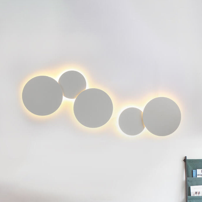 Moderne minimalistische runde Eclipse Eisen LED Wandleuchte Lampe für Wohnzimmer 