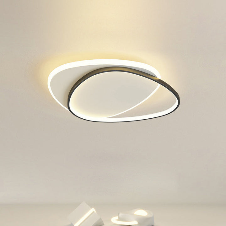 Moderne minimalistische Dreieck ovale Acryl Eisen LED Unterputz Deckenleuchte für Wohnzimmer 