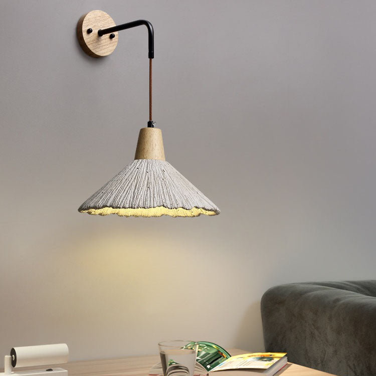 Lampe murale à un feu en bois traditionnel japonais pour salon 