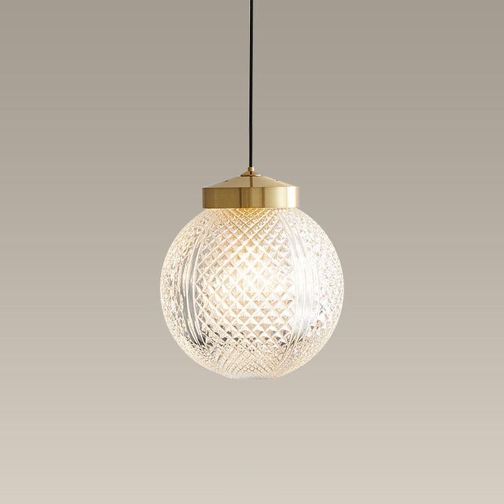 Lumière Nordique de Luxe Simple Boule de Verre Suspension à 1 Lumière 