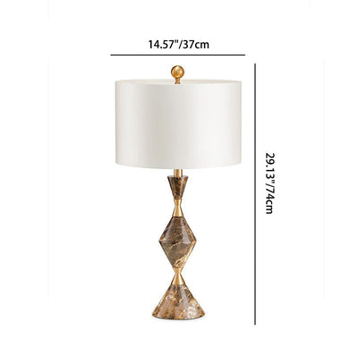 Lampe de table 1 lumière pour chambre à coucher en métal rustique traditionnel Morph nanite tissu cylindre sablier 
