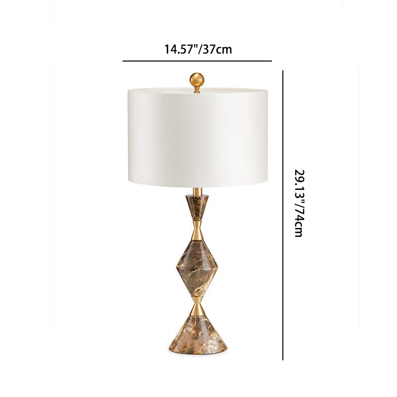 Lampe de table 1 lumière pour chambre à coucher en métal rustique traditionnel Morph nanite tissu cylindre sablier 