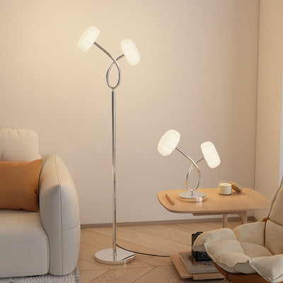 مصباح طاولة LED من البلاستيك والحديد مزين بزهور متقاطعة عصرية لغرفة النوم 