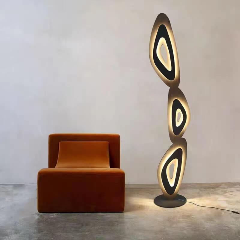 Nordic Simple Acrylic Swirl Hardware LED Standing Floor Lamp