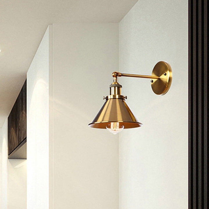 Lámpara de Aplique de Pared de 1 Luz de Cilindro Cónico de Hierro Retro Contemporáneo para Pasillo 