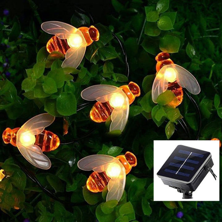 Lumière de chaîne extérieure LED en plastique étanche Art déco moderne abeilles solaires pour décoration de jardin 