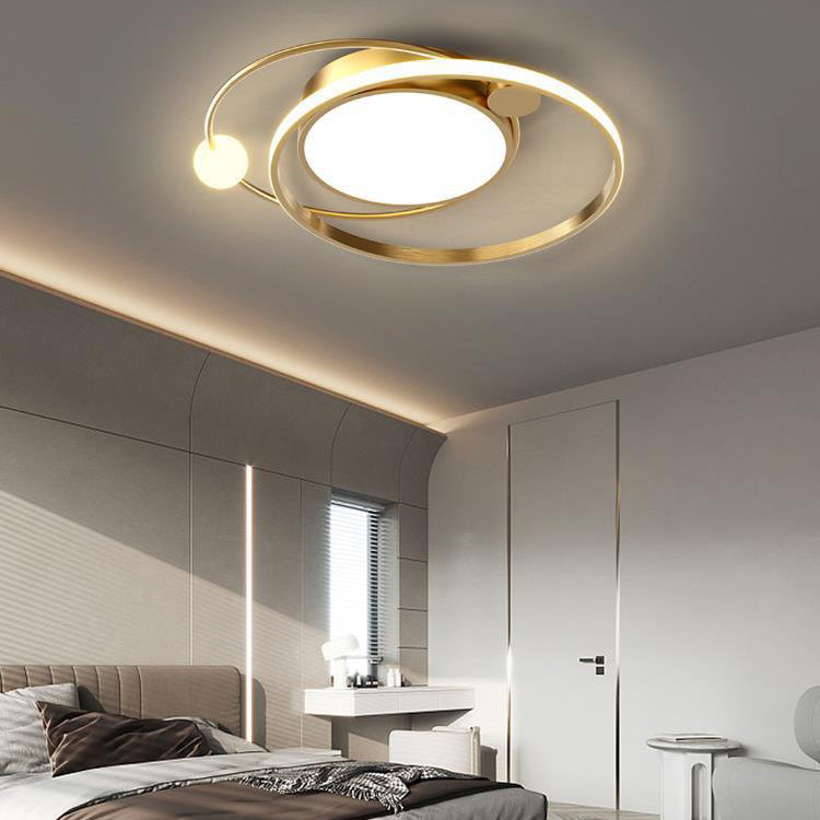 Moderne minimalistische runde Kreis Eisen Acryl LED Unterputz Deckenleuchte für Schlafzimmer 