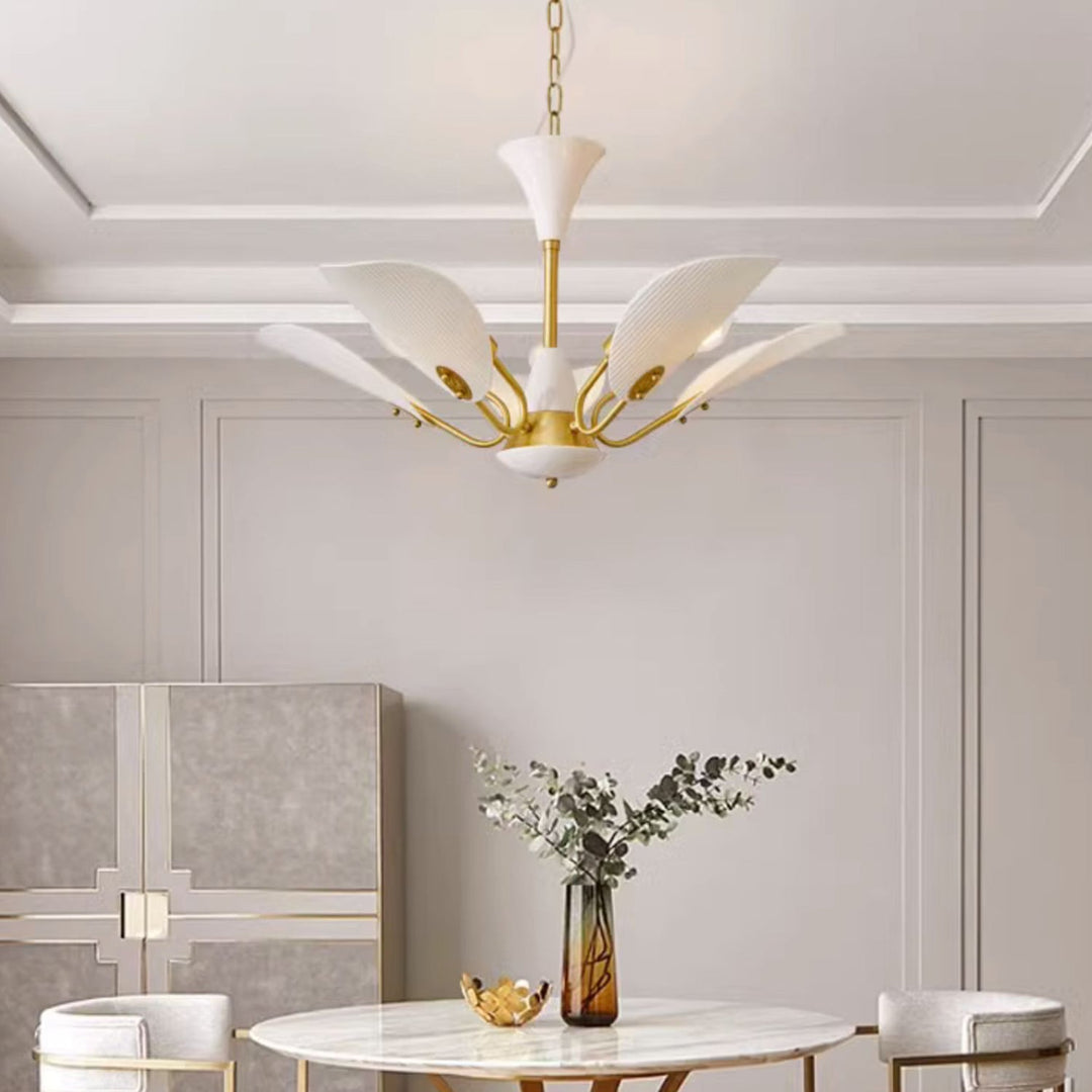 Chandelier traditionnel vintage rond en céramique cuivrée pour chips de pomme de terre 3/5 lumières pour salon 