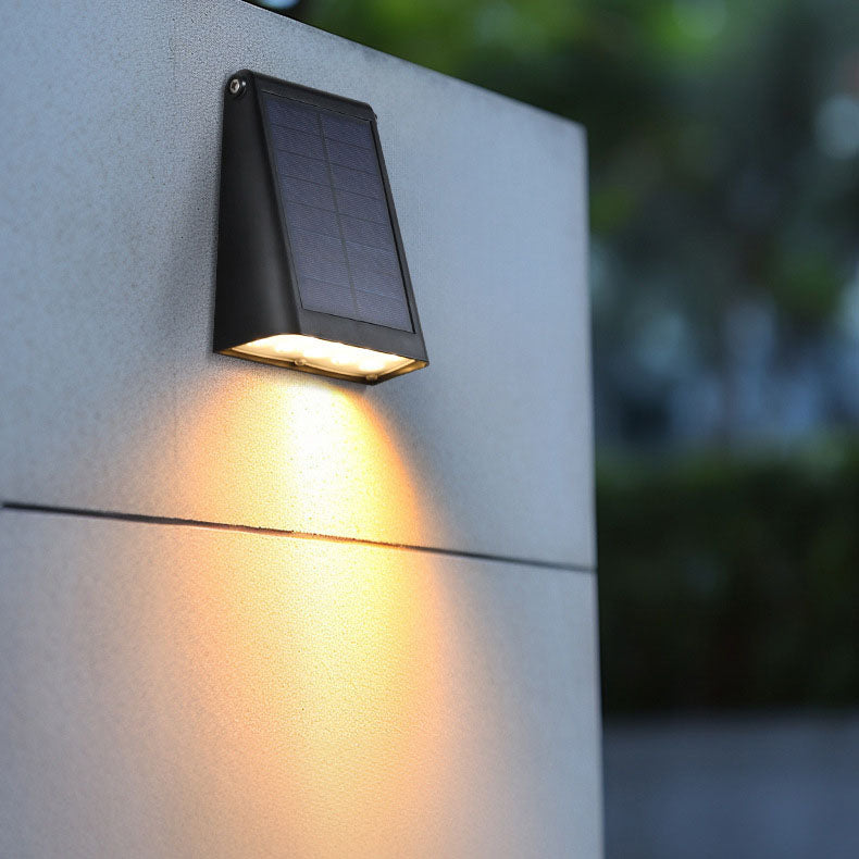 Moderne minimalistische rechteckige trapezförmige ABS PC LED Wandleuchte Solarlampe für Garten 