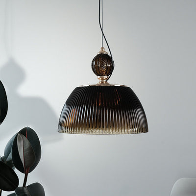 Japanische Retro Dunkelgrüne Glasschirm Pendelleuchte mit 1 Licht 